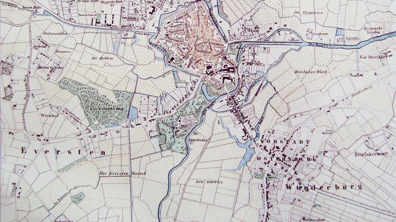 Karte von Oldenburg 1851